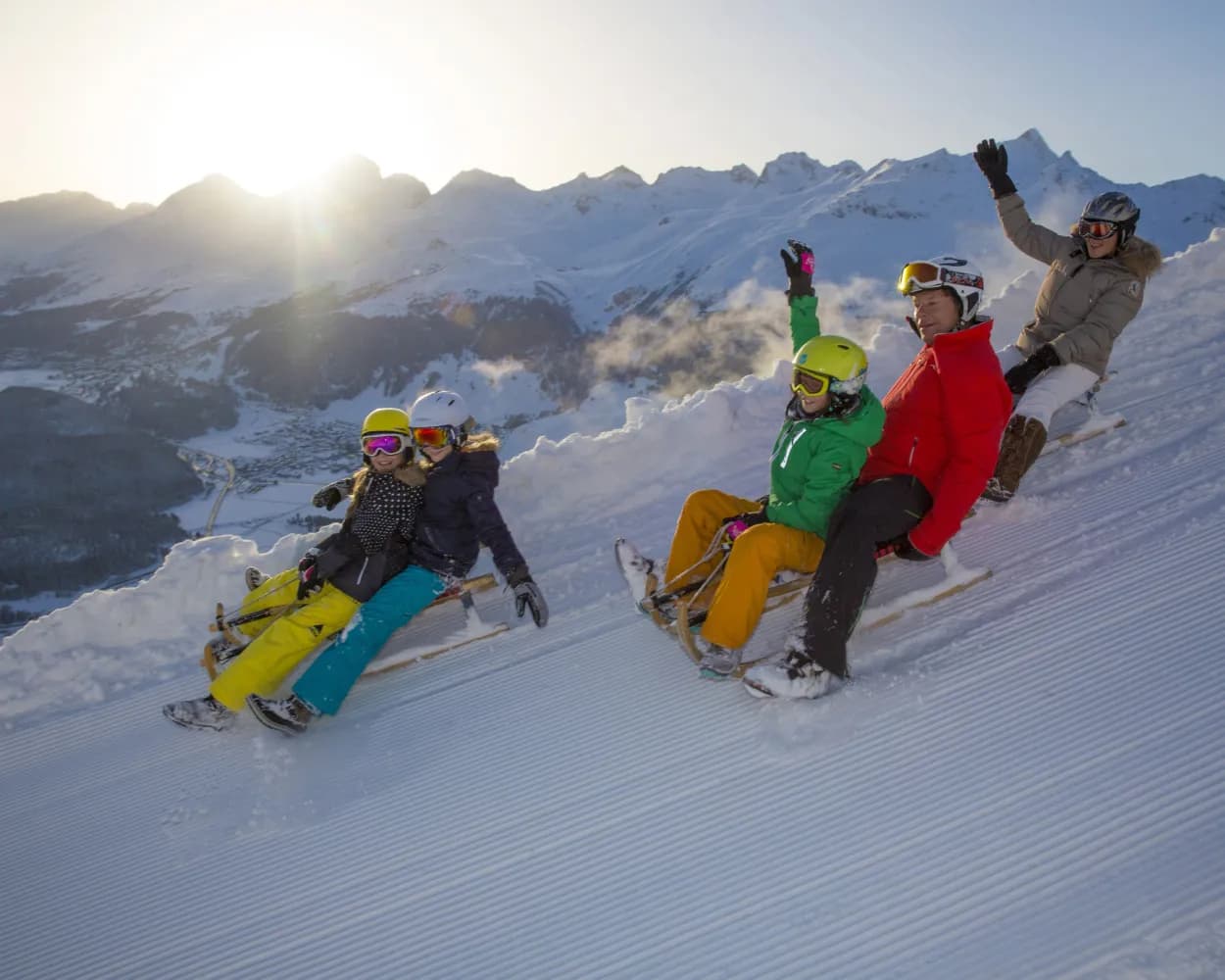 Piste per slittino raggiungibili da Pontresina con i mezzi pubblici